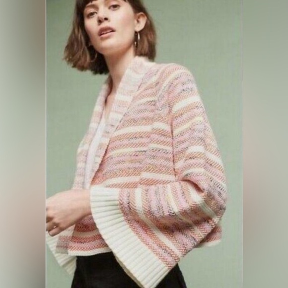 Anthropologie | Moth | Drape Front Multicolor Cardigan - Picture 1 of 8